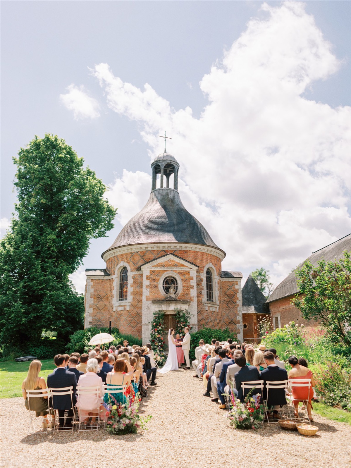 The private chapel at Château de Bonnemare, mid-ceremony
